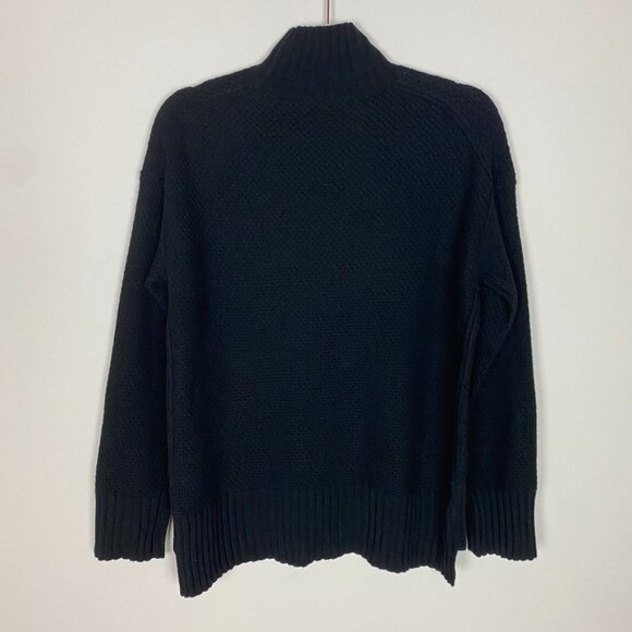 Everlane The Oversized Stroopwafel Turtleneck Cashmere Sweater Black Womens XS - Picture 5 of 7
